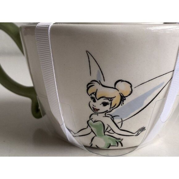 Set Of 4 Rae Dunn Disney Green Tinkerbell Measuring Cups Ceramic With Handle NEW - Picture 2 of 8